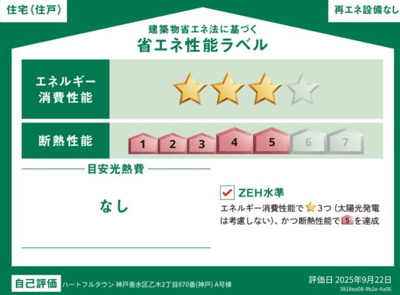 【省エネ性能ラベル】 | 乙木２丁目　新築戸建　１区画