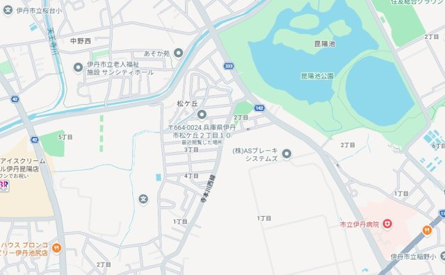 伊丹市松ケ丘　第1期　新築一戸建ての地図
