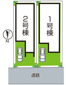 伊丹市松ケ丘　第1期　新築一戸建ての区画図|全2区画