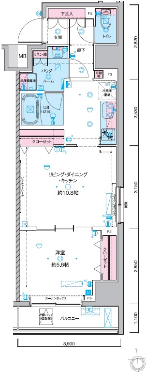 ジェノヴィア東神田グリーンヴェールの間取り