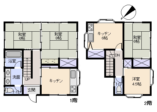 東伊豆町　奈良本の間取り