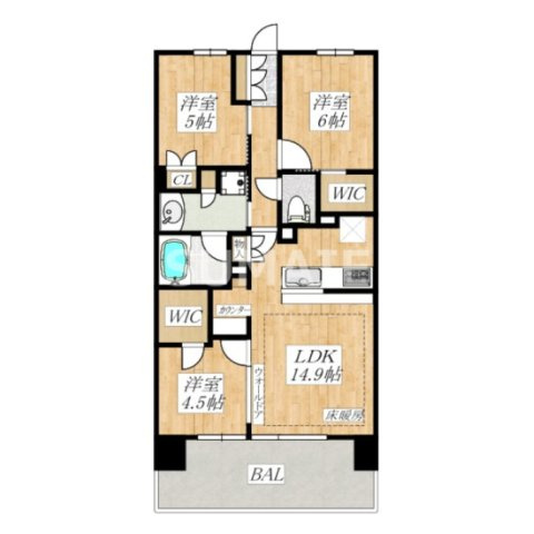 ザ・パークハウス大宮吉敷町翠邸の間取り|間取図です☆