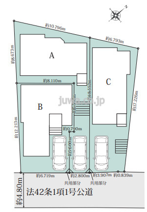 【新築分譲住宅】和光市白子３丁目の区画図