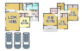 【間取り】 | 川西市清和台西5丁目1の54　新築一戸建て