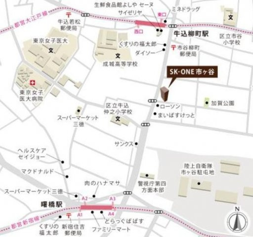 ＳＫ－ＯＮＥ市ヶ谷の地図|ＳＫ－ＯＮＥ市ヶ谷