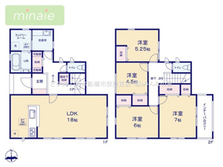 【間取り】 | 駐車3台　パウダールーム付き　スーパー3分　長期優良住宅　三山　2号棟 | 女性にうれしいパウダールームがあります。