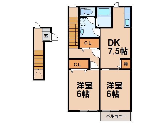 【間取り】 | サンシティ　Ｂ