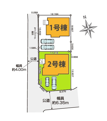 TERRACE　水戸市元吉田町　5期 　2の区画図|並列駐車可能です。気になる他の物件と合わせての現地ご案内も可能です。HPから、またお電話でも、お気軽にお問い合わせください。

