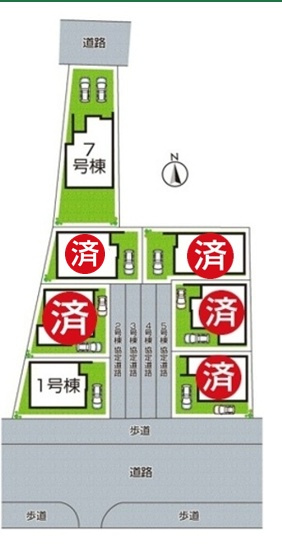 明石市日富美町　第1期　新築一戸建ての区画図|全7区画