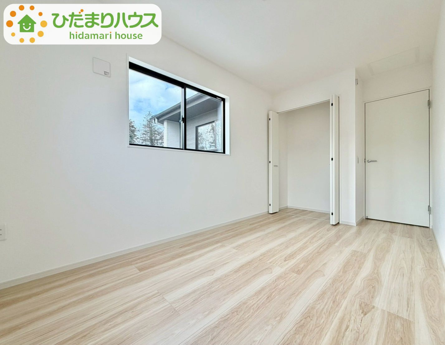 野田市桜台5期　新築戸建　1号棟の洋室|全室にクローゼットが付いていて、お部屋の住空間もスッキリ広々つかえそうです(^^)/							
