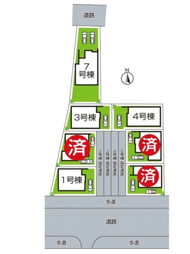 明石市日富美町　第1期　新築一戸建ての区画図|全7区画