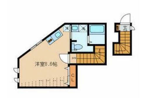 シャイロー沼袋の間取り|広々としたワンルームタイプのお部屋☆