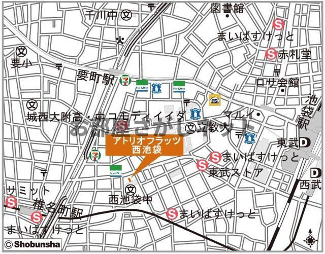 アトリオフラッツ西池袋【おとり物件なし】#学生・社会人にオススメ！初期費用分割払いOK！の地図