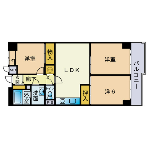 ライオンズマンション香椎宮参道の間取り