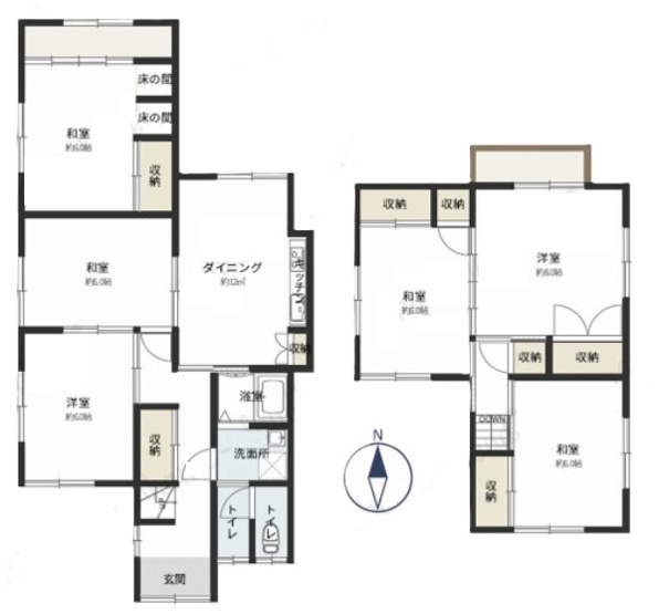 【間取り】 | 明石市魚住町西岡　中古戸建 | 6DKです
