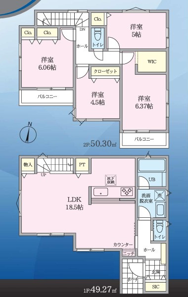 戸塚区汲沢4丁目 新築戸建 4280万円の間取り