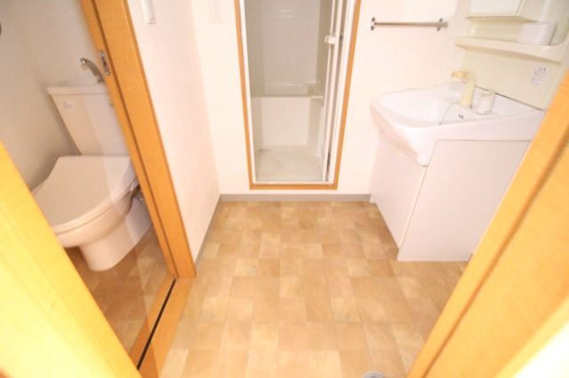 ドマーニ葛島の洗面所|明るい洗面所です