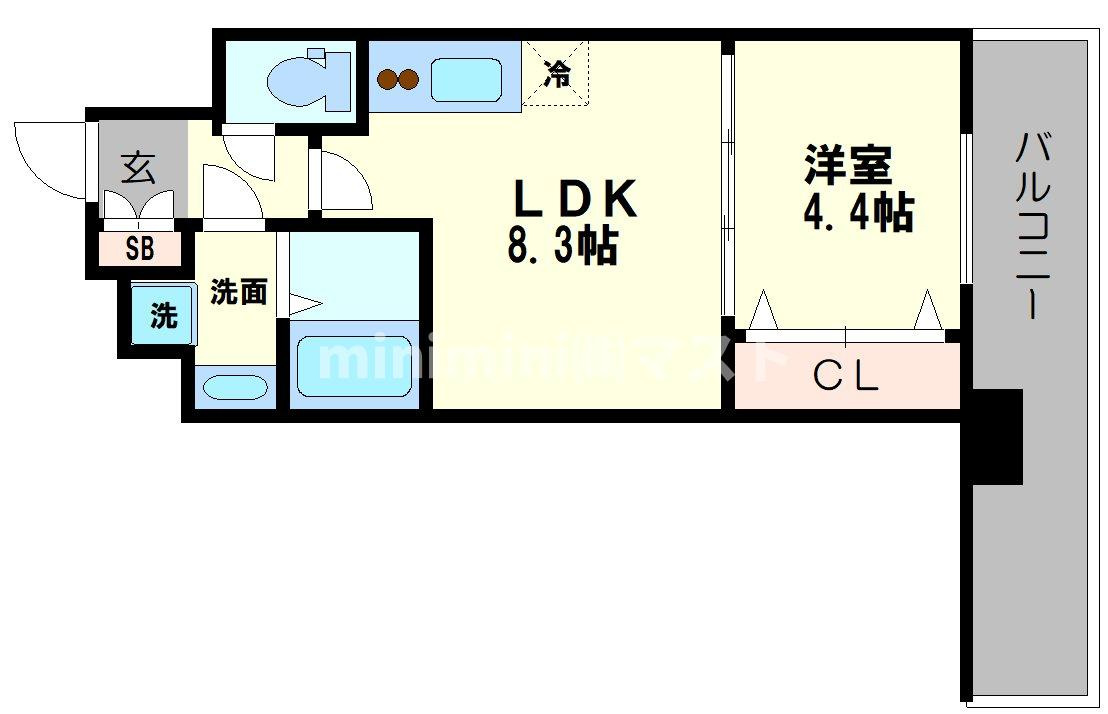 スプランディッド難波IIIの間取り
