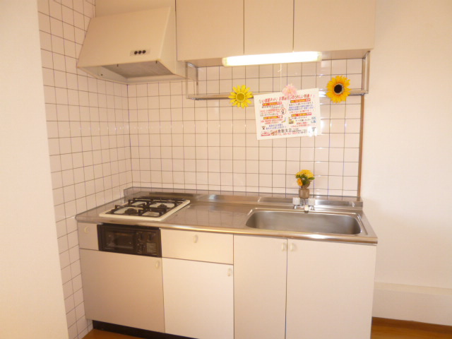 エルディム白楽のキッチン|2口ガスコンロ付き