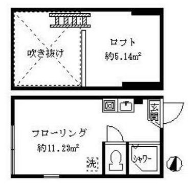 フェリスワルツの間取り|ロフト付のワンルーム★