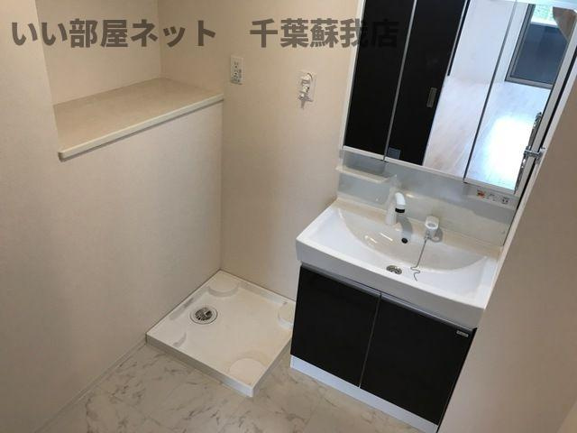 （仮称）市原市五井西新築アパートの洗面所|スペースが確保できる洗面所です