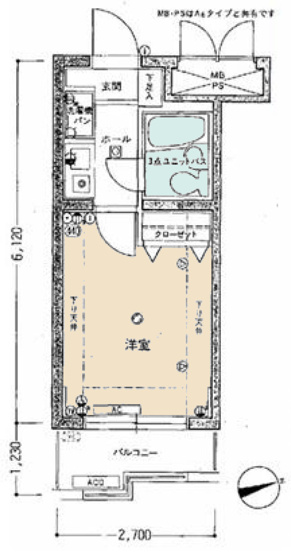 【間取り】 | ライオンズマンション南橋本第２ | ワンルームは一人暮らしに最適で家賃を抑えやすく掃除も楽な点が魅力です。生活空間がコンパクトにまとまるため、動線が短く、生活しやすいです。家具の配置も工夫次第で個性を出しやすく、自由な空間を楽しめます。