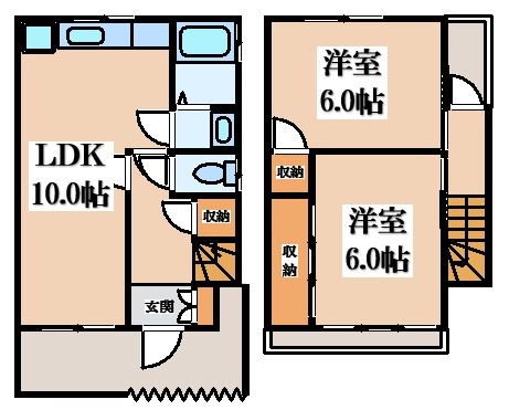 【間取り】 | 御幸東町貸家