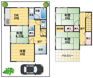 【間取り】 | 東大阪市中石切町4丁目　中古戸建て