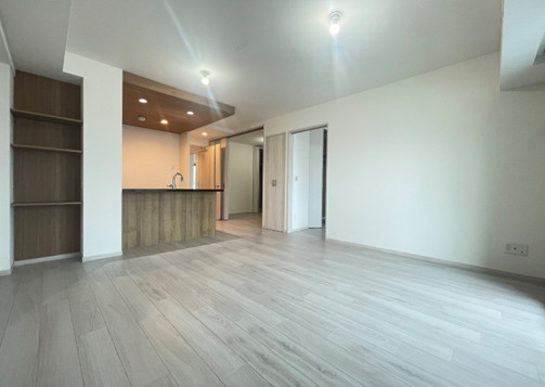 橿原市久米町の賃貸マンションの居間・リビング|白を基調とした南向きLDK13.6帖