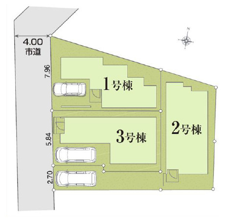 練馬区平和台3丁目　省エネ×長期優良住宅　限定3棟の区画図