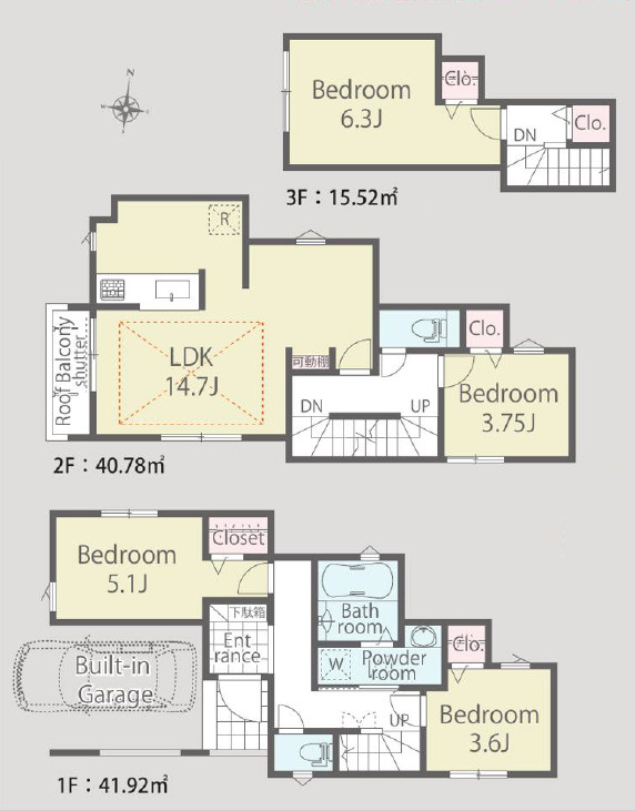 練馬区平和台3丁目　省エネ×長期優良住宅　限定3棟の外観|2号棟
