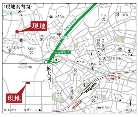 宮前区菅生6丁目　新築分譲住宅の地図