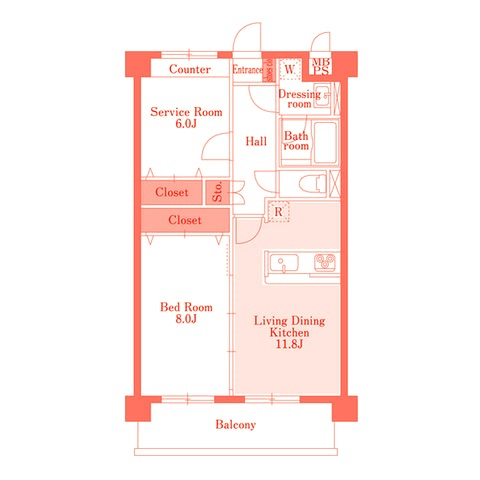 横浜市戸塚区戸塚町の賃貸マンションの間取り