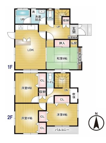 高崎市飯塚町　中古住宅の間取り|4LDK