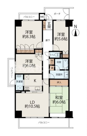 中古マンション　グリーンスクエア三田の間取り