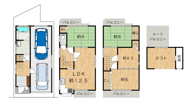 【間取り】 | 枚方市野村元町　中古戸建