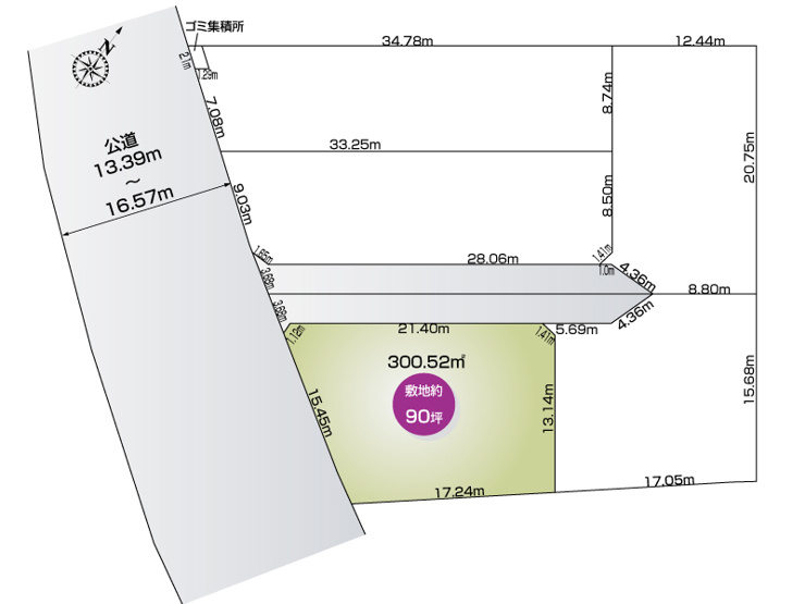 3号地　300.52㎡（90.90坪）