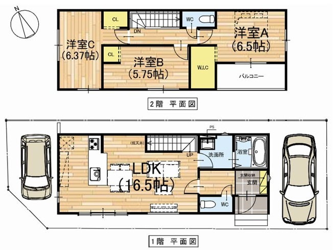 【間取り】 | 山科区大宅五反畑町　新築戸建
