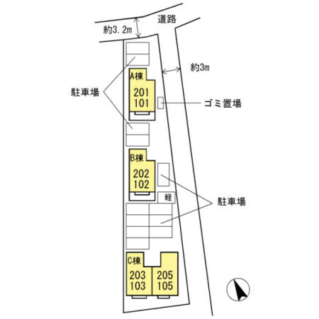 グランドール　C棟の区画図