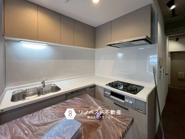 ライオンズマンション瓢箪山のキッチン|作業スペースが広いL字型キッチンで作業動線が良いです◎