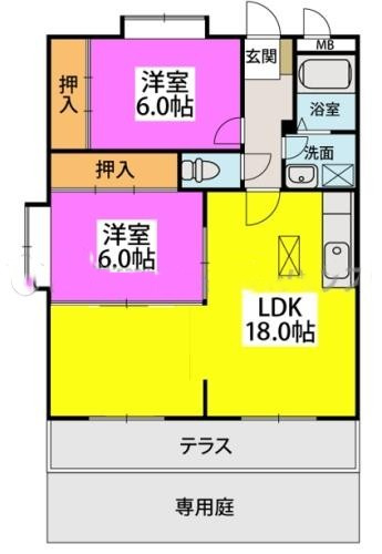 サンライズ那珂川の間取り|※図面と現況が異なる場合は現況優先になります。
