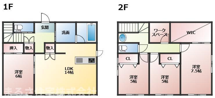 吉村町北中甲　中古戸建の間取り