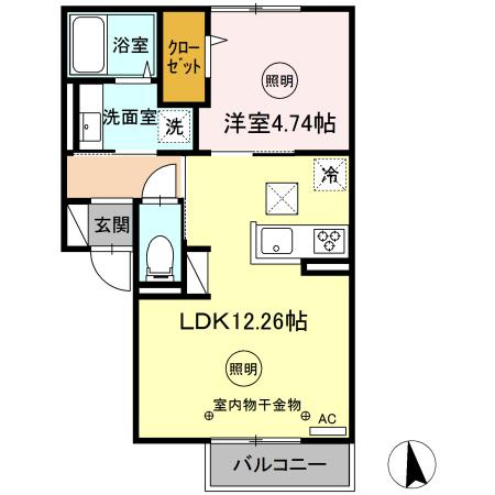 Fontaine和賀　1の間取り|使い勝手の良い間取りです♪