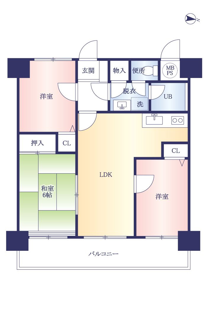 ビブレマンション諏訪野の間取り|使い勝手の良い間取りです♪
