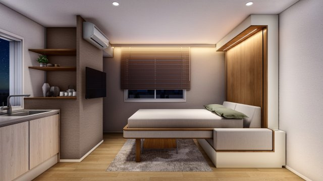 リモーブル瀬戸の外観|★ナイトタイムはベッドを下ろして使用します★