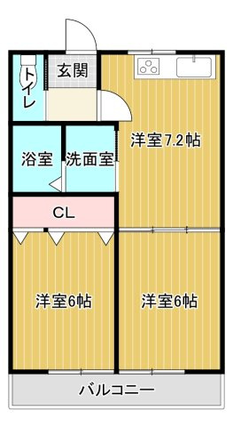 ブランドール筑後の間取り
