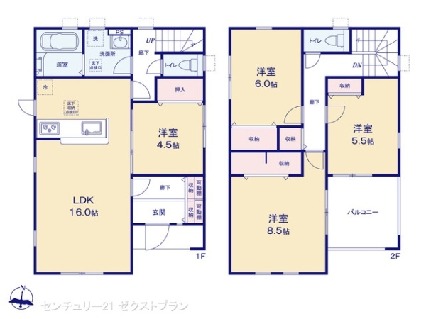 前橋市大利根町第7 2号棟の間取り|図面と異なる場合は現況を優先