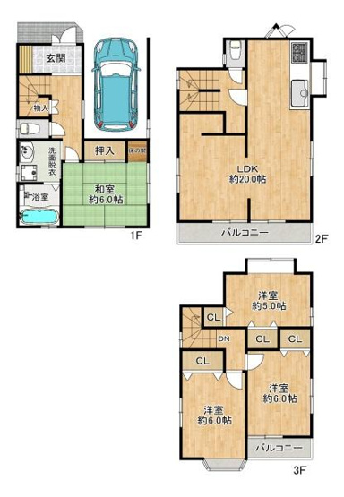 【間取り】 | 垂水区美山台1丁目　中古戸建