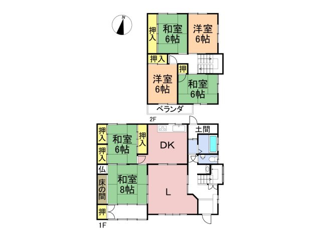 中古戸建　大垣市青木町　昭和47年築の間取り