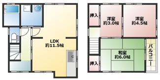 【間取り】 | 石橋4丁目貸家
